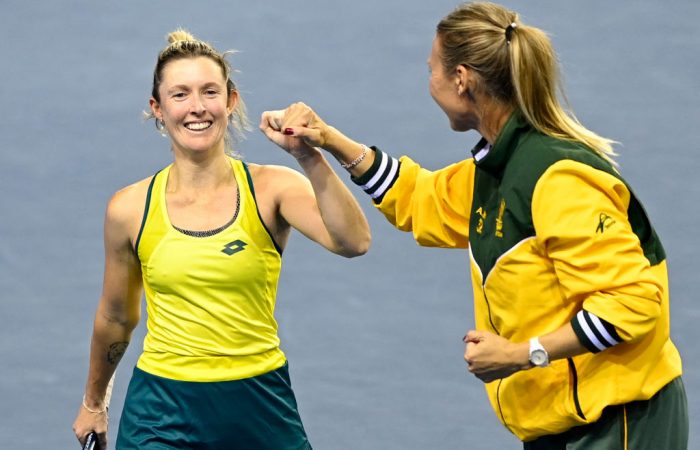 Storm Hunter with Australian captain Alicia Molik. Picture: Getty Images