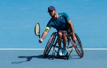 Heath Davidson in action. Picture: Tennis Australia