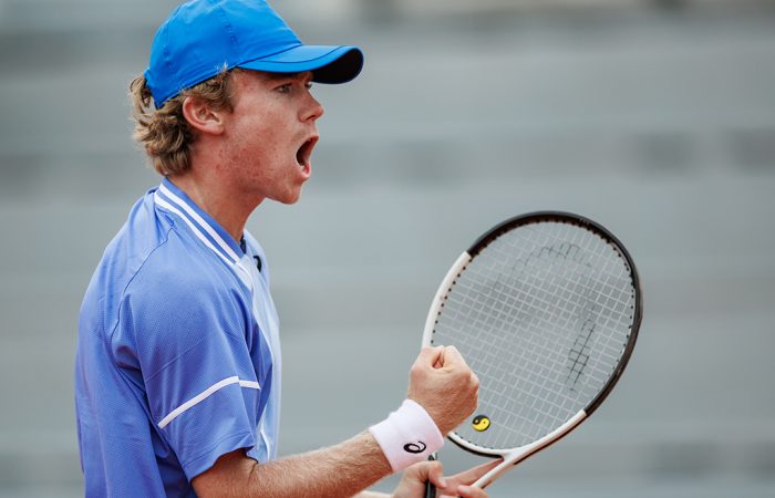 Hayden Jones celebrates his first-round win at Roland Garros 2024. Picture: Tennis Australia