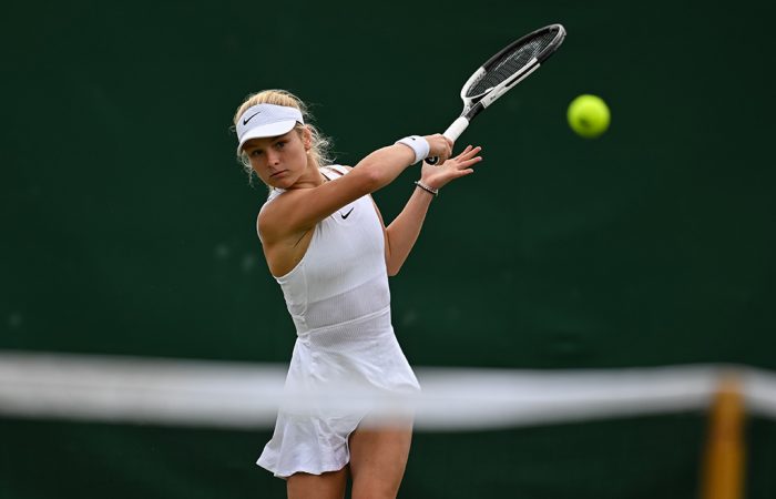 Emerson Jones in action at Wimbledon 2024. Picture: ITF