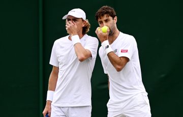 Max Purcell and Jordan Thompson at Wimbledon. Picture: Getty Images