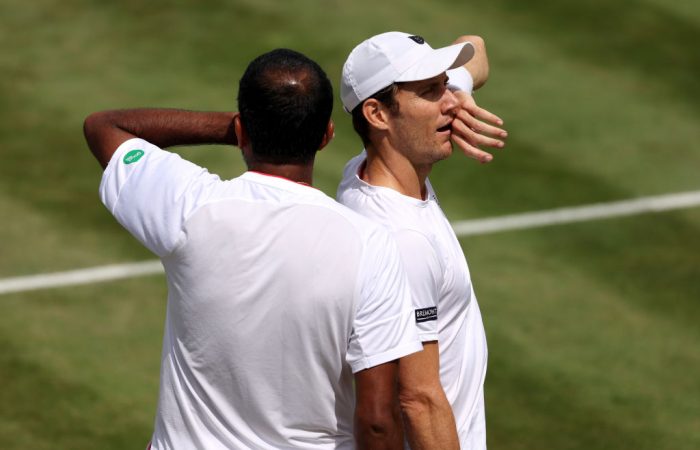 Rohan Bopanna and Matt Ebden at Wimbledon. Picture: Getty Images