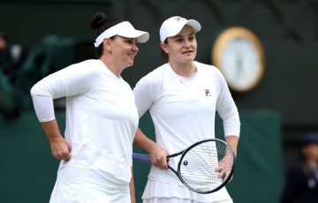 Casey Dellacqua and Ash Barty have reunited at Wimbledon 2024. Picture: Getty Images