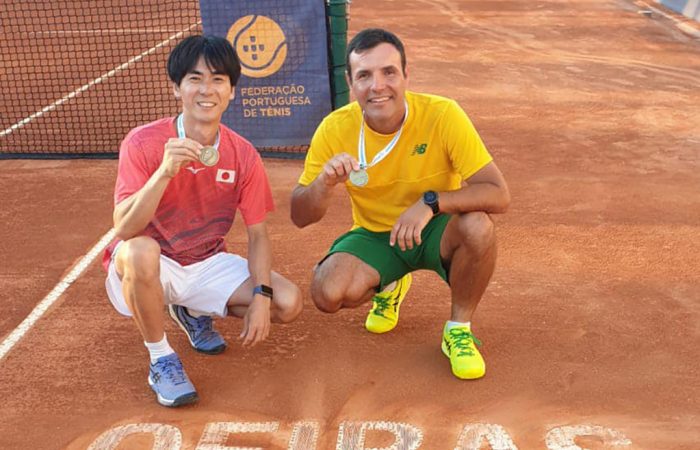 Michael Dedajic with his bronze medal at the 2024 ITF Masters World Individual Championships. Picture: Tennis Seniors Australia 