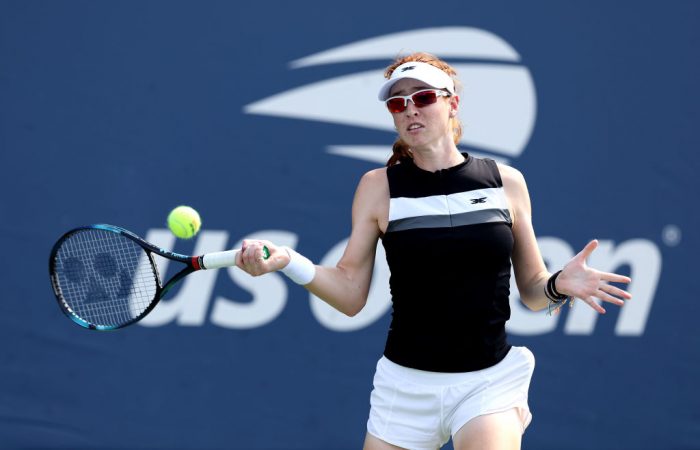 NEW YORK, NEW YORK - AUGUST 26: Maya Joint of Australia returns against Laura Siegemund of Germany during their Women's Singles First Round match on Day One of the 2024 US Open at the USTA Billie Jean King National Tennis Center on August 26, 2024 in the Flushing neighborhood of the Queens borough of New York City. (Photo by Mike Stobe/Getty Images)