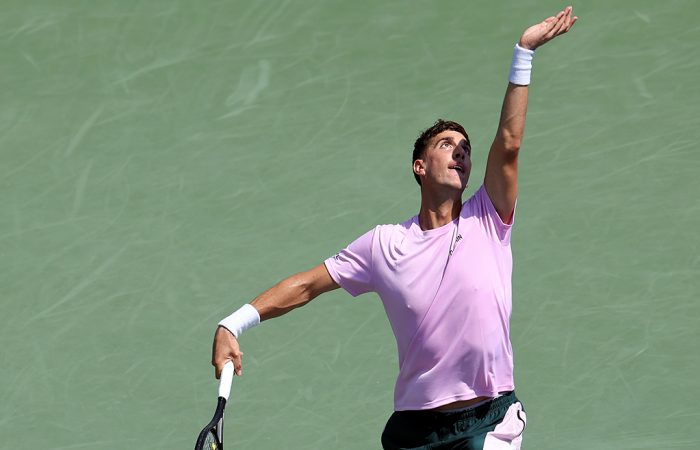 Thanasi Kokkinakis serves at US Open 2024. Picture: Getty Images