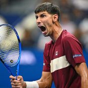 Alexei Popyrin celebrates at US Open 2024; Getty Images