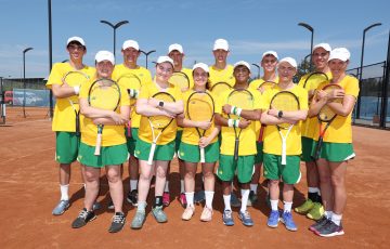 The Australian team for the 2024 Virtus World Tennis Championships during a training camp at the Gold Coast. Picture: Tennis Australia 