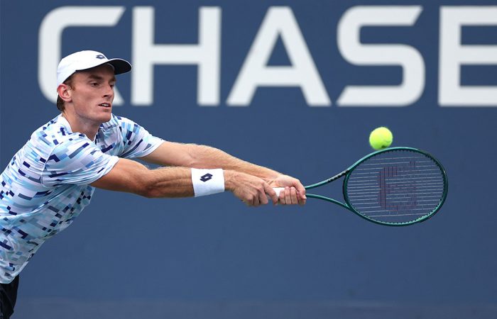 Tristan Schoolkate in action during his second-round match against Jakub Mensik at the US Open. (Getty Images)