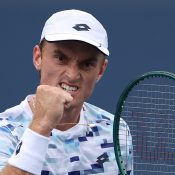 Tristan Schoolkate in action during his second-round match against Jakub Mensik at the US Open. (Getty Images)