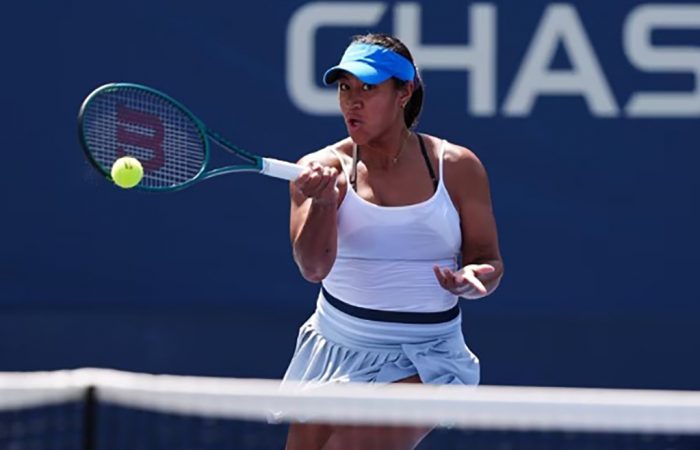 Destanee Aiava in action during qualifying at US Open 2024. Picture: USTA