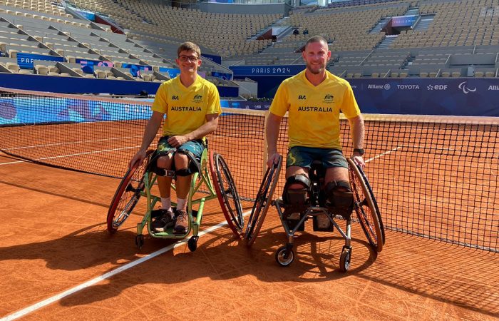 Anderson Parker and Ben Weekes during a training session at Roland Garros.