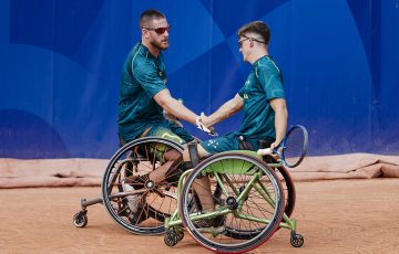 Ben Weekes and Anderson Parker at the Paris 2024 Paralympic Games. Picture: Daniel Kopatsch