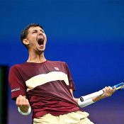 Alexei Popyrin beat Novak Djokovic to reach the fourth round of the 2024 US Open. (Getty Images)