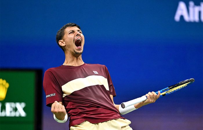 Alexei Popyrin beat Novak Djokovic to reach the fourth round of the 2024 US Open. (Getty Images)