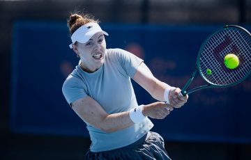 Talia Gibson wins her second straight ITF title in Perth. Photo: Ingo Burkhardt