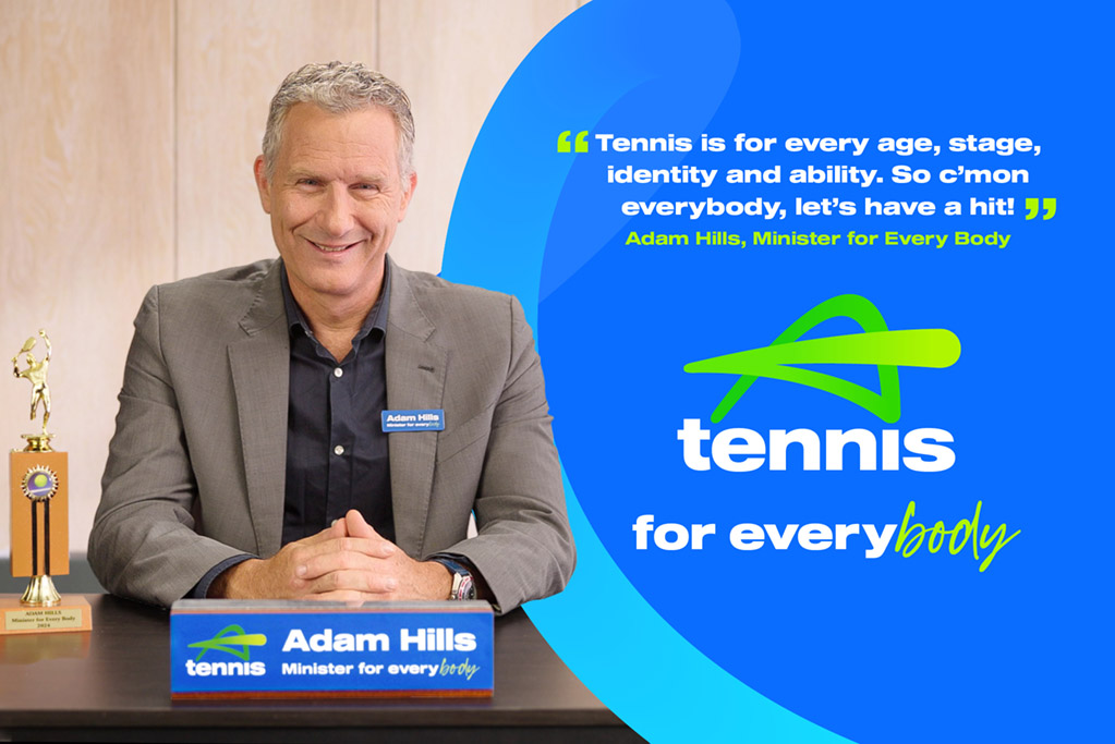 Adam Hills reveals motivation for fronting “Tennis for Every Body” campaign