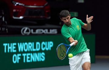 Alexei Popyrin preparing for the Davis Cup Finals in Valencia. Picture: ITF