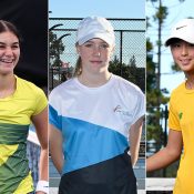 (L-R) Renee Alame, Ava Beck and Koharu Nishikawa will represent Australia at the 2024 Billie Jean King Cup Juniors by Gainbridge Finals in Turkey. 