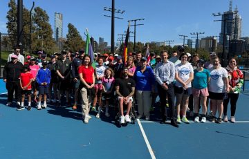 Competitors at the Australian Tennis Championships at Melbourne Park. 