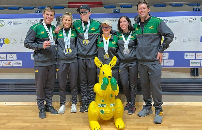 Australia's medallists from the 2024 IBTA Blind and Low Vision Tennis World Championships in Lignano Sabbiadoro, Italy..