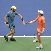 Jordan Thompson (L) and Max Purcell won the US Open, a result helping them qualify for the ATP Finals. [Getty Images]