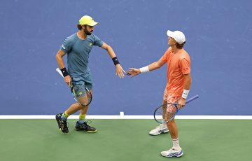 Jordan Thompson (L) and Max Purcell won the US Open, a result helping them qualify for the ATP Finals. [Getty Images]