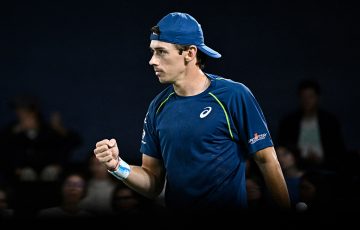 Alex de Minaur in action during his victory over Jack Draper at the ATP Paris Masters. (Getty Images)