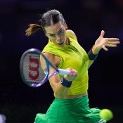 Ajla Tomljanovic required treatment for a left leg injury during her loss to Rebecca Sramkova. Photo: Getty Images