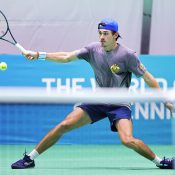 Alex de Minaur of Team Australia in a Davis Cup Finals practice session at Palacio de Deportes Jose Maria Martin Carpena in Malaga, Spain. Photo: Getty Images