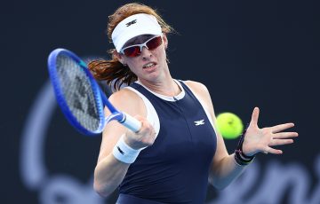 Maya Joint defeats compatriot Maddison Inglis in the opening round of the 2025 Brisbane International at Pat Rafter Arena on Sunday. Photo: Chris Hyde/Getty Images