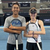 Rinky Hijikata and Maya Joint at Pat Rafter Arena. Photo: Tennis Queensland