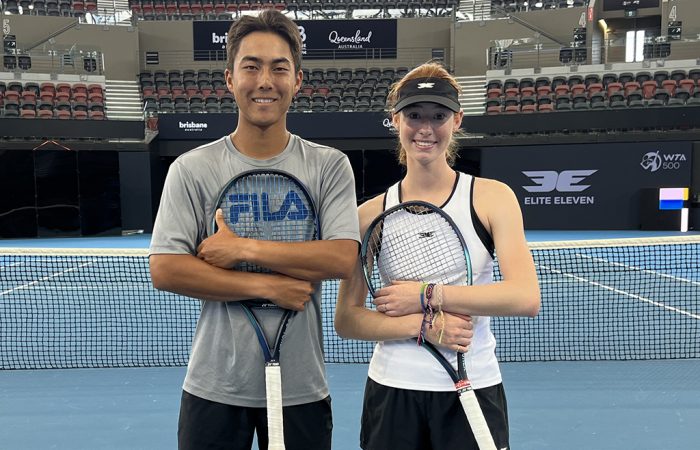 Rinky Hijikata and Maya Joint at Pat Rafter Arena. Photo: Tennis Queensland