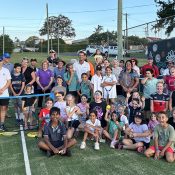 Kempsey Tennis Club members welcome the Australian Tennis Foundation's Rally as One Roadshow.