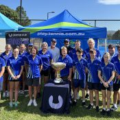 Kendall Tennis Club members welcome the Australian Tennis Foundation's Rally as One Roadshow.