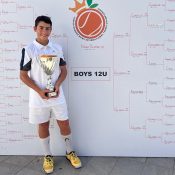 Novak Palombo after winning the boys' 12-and-under Orange Bowl in Plantation, USA. Photo: Supplied