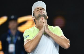 Aleksandar Vukic celebrates his victory over Sebastian Korda to reach the third round of Australian Open 2025. [Getty Images]