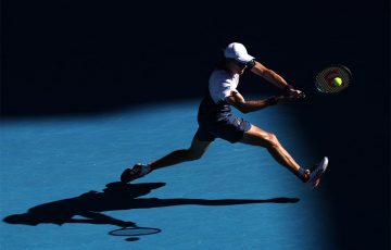 Alex de Minaur in action during his third-round win over Francisco Cerundolo at Australian Open 2025. (Getty Images)