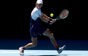 Alex de Minaur in second-round action at Australian Open 2025; Getty Images