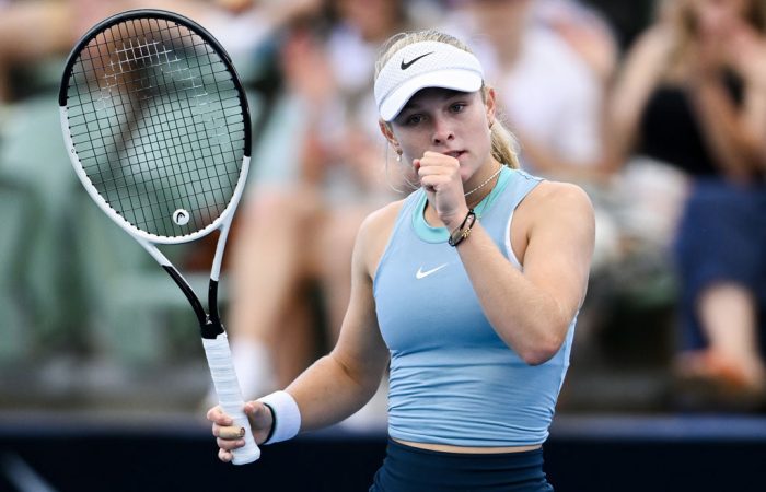 Emerson Jones claims a  main-draw win in her Adelaide International debut; Getty Images 